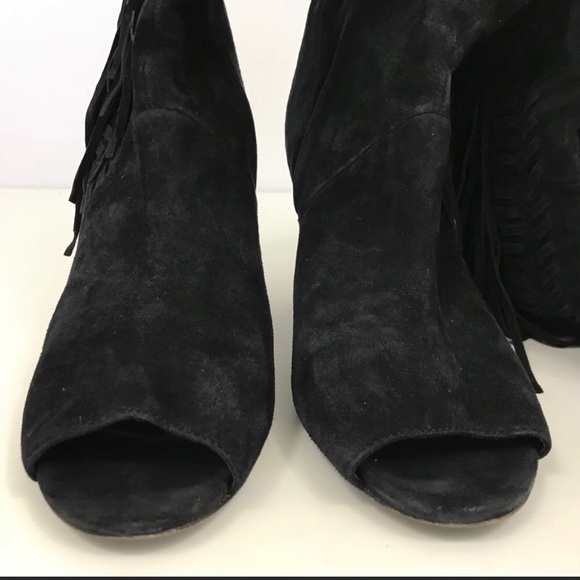 Rebecca Minkoff Black Suede Fringe Boots - Picture 6 of 8